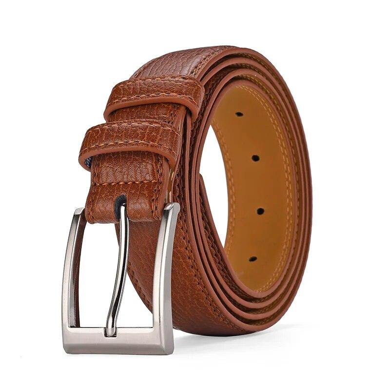 

Мужской ремень, новый повседневный деловой ремень с пряжкой из сплава, высококачественный роскошный аутентичный модный ремень, джинсовый ремень, подарок для парня или папы 115cm