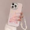 Pink Glitter Phone Case for iPhone 16 Pro Max Plus 15 14 13 12 11 Laser Shiny Bling Cute Cartoon Castle iPhone Protective Cover