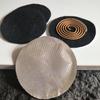 5 pièces/lot 10/12 cm Tapis Brûle-encens Ignifugé avec Feuille d'Aluminium Noire pour Encens Bois de Santal Bobine Coton Retardateur de Flamme