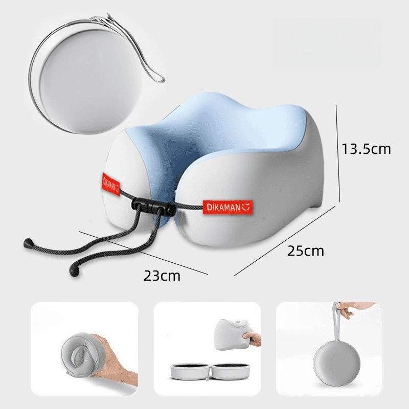 Memory Foam U-Shaped Neck Pillow Travel Neck Support Portable Office Airplane Sleep Pillow with Storage Case