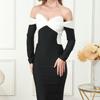 Bandage dress Skinny hip skirt Elegant halter celebrity evening dress skirt Winter women