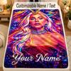Flannel BlanketLady Gaga Custom Name Text Personalized Soft Warm Throw Blanket Home Decor Gift