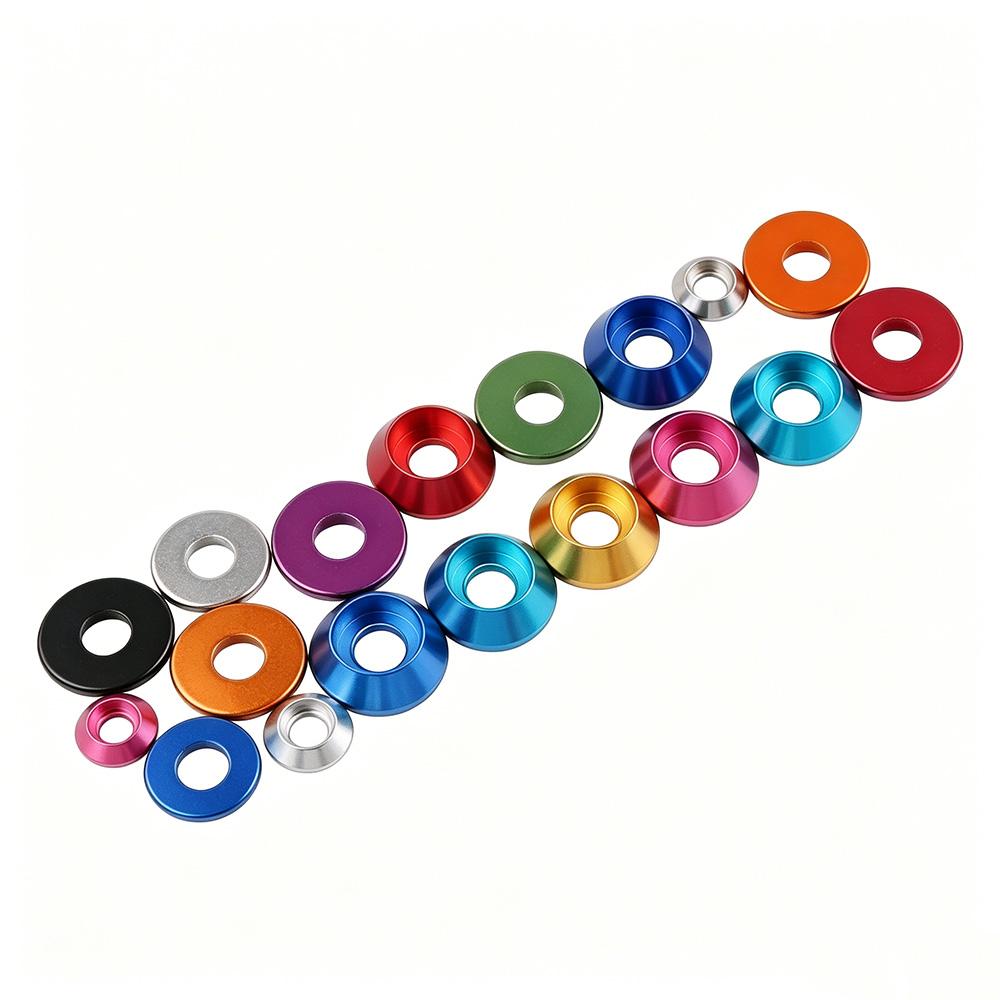 11/22pcs Aluminum Washer M2M2.5M3M4M5M6M8 Colorful Aluminum Alloy Mix Set Cap Head Gasket Washer for DIN912 Screw RC Model Parts