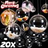 1/20Pcs Fillable Transparent Hanging Balls Plastic Christmas Ornaments Hollow Decorative Hanging Balls Xmas Tree Pendant Supply