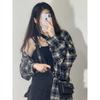 Plaid Mid-Length Influencer Shirt: Women's Trendy Spring & Autumn Long Sleeve Top 2025 Design