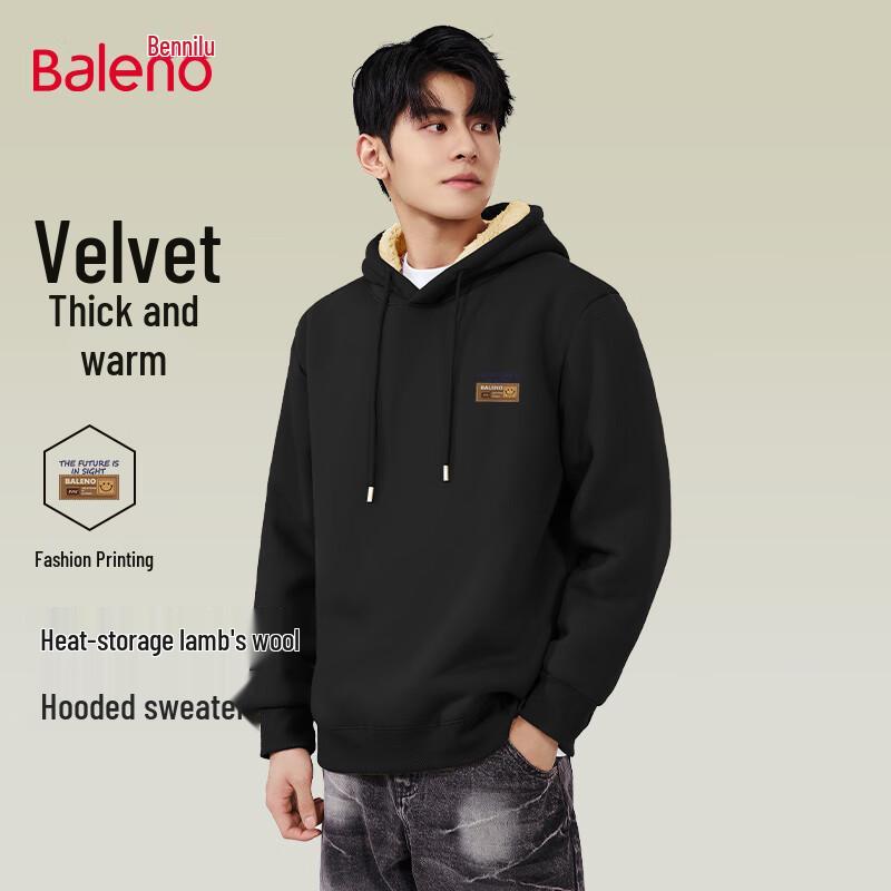 Baleno Men's Lamb Fleece Hooded Sweatshirt