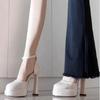 Spring Autumn Wedding Party High Heel Shoes Fashion Shallow Buckle Shoes Dancing Stripper Pumps Shoes