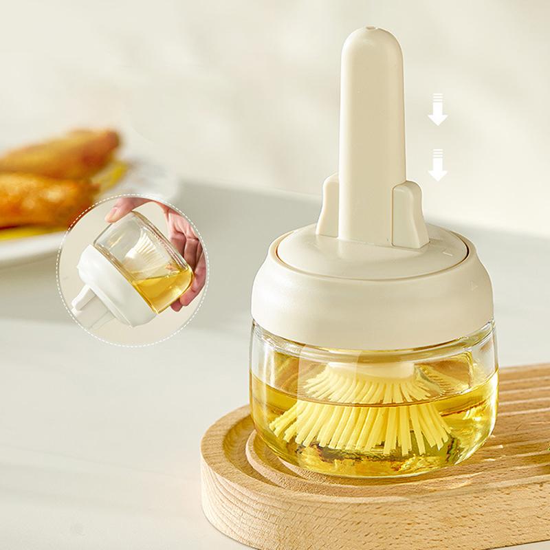 .Oil Dispenser Bottle With Brush For Kitchen, Basting Bottle, Silicone Basting Brush, For Cooking BBQ Kitchen