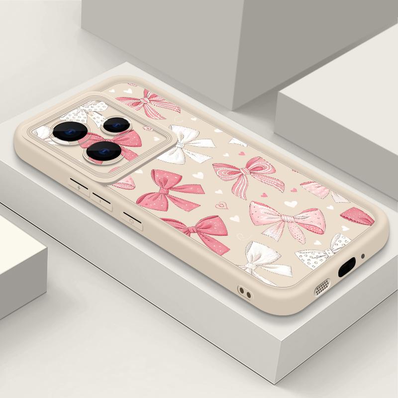 Sweet Bow Heart Pattern Phone Case For Xiaomi Redmi Note 15 14 5G For Redmi Note 13 14 15 Pro 4G Soft TPU Silicone Back Cover
