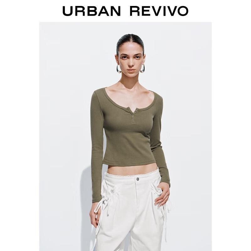 Женская облегающая футболка-henley M