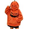 Pullover Hoodie mit Kürbisdruck für