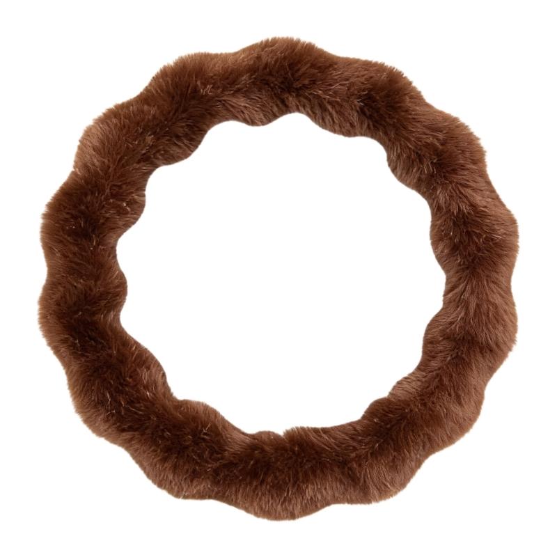 Premium Plüsch Lenkradbezug Für Winterliche Wärme Komfort Und Anti-Rutsch-Griffe Universell 38cm Durchmesser
