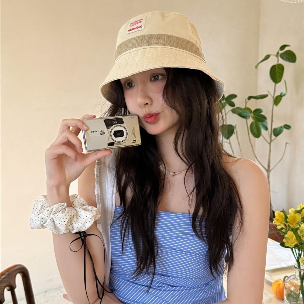 Versatile Cloth Bucket Hat Women's Spring and Summer Models Big Head Circumference Showing Face Small Bucket Hat Sunshade Basin Hat