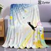 Starry Cat Lightweight Microfiber Soft Christmas Fleece Blanket Warm Cozy Throw for Bed Sofa Office Travel All Season