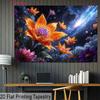2D Plane Unique Cosmic Flower Visual Background Fabric Suitable for Festival Parties and Celebration Events Polyester Fiber