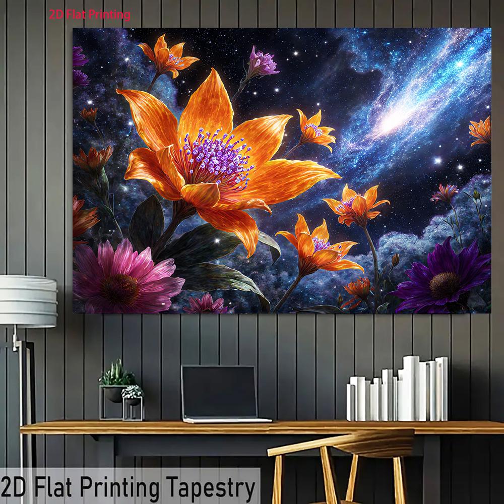 2D Plane Unique Cosmic Flower Visual Background Fabric Suitable for Festival Parties and Celebration Events Polyester Fiber