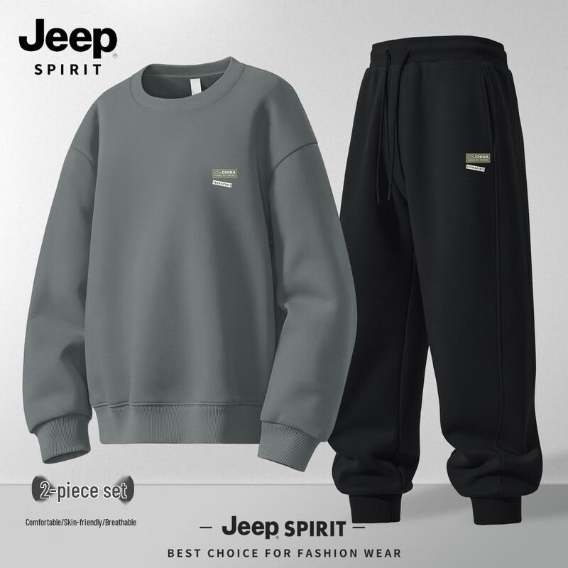 JEEP SPIRIT Men's 2025 Casual Sweatshirt & Pants Set