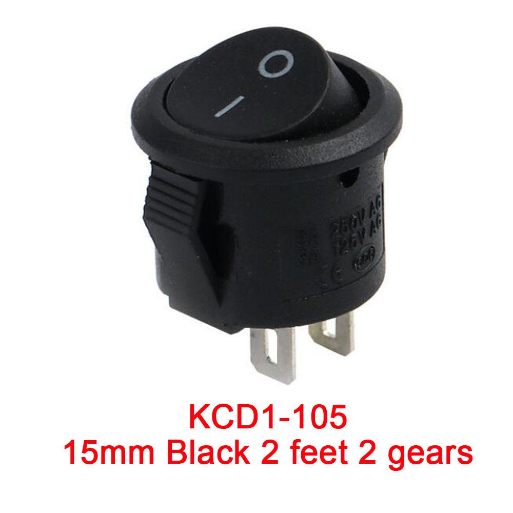 10 PIEZAS Interruptor Circular Tipo Barco con Lámpara 3 Pines/2 Pines KCD1-105 Interruptor Basculante de Segunda y Tercera Velocidad con Interruptores de Luz4