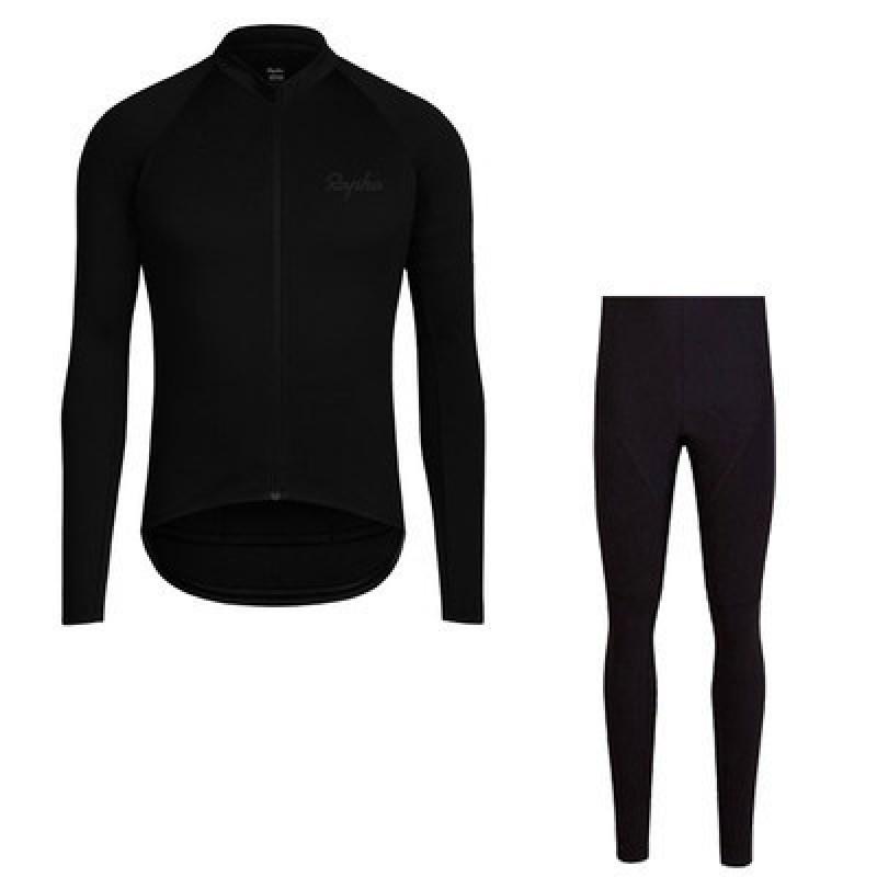 Mens Long Sleeve Cycling Jersey Bib Pants Set Breathable Quick Dry Mountain Bike Riding Outfit