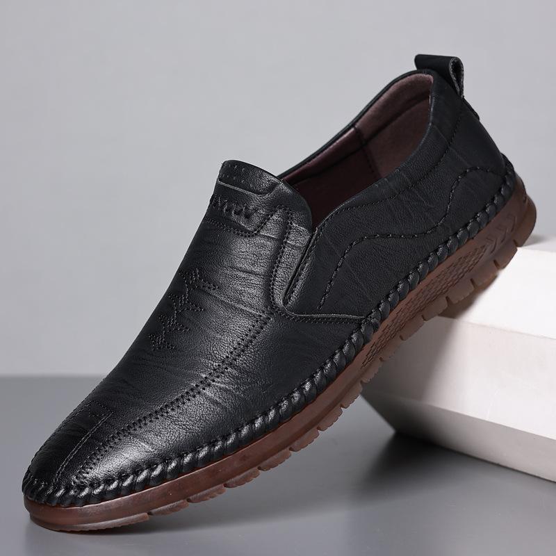 Leather shoes men's summer new versatile business casual shoes beef tendon soft sole non-slip