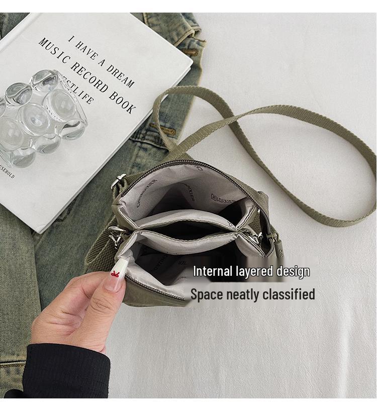 Women's Nylon Canvas Crossbody Handbag - Mini & Lightweight for Autumn/Winter