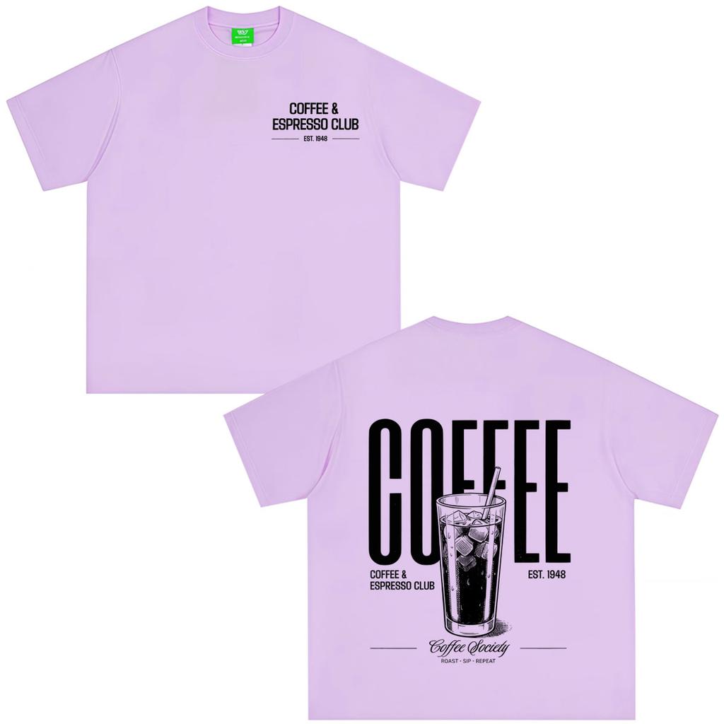 Iced Coffee Funny Print Tshirt Unisex Unisex Vintage Fashion Tshirt Summer Shortsleeved Loose Casual Cotton Tshirts Streetwear