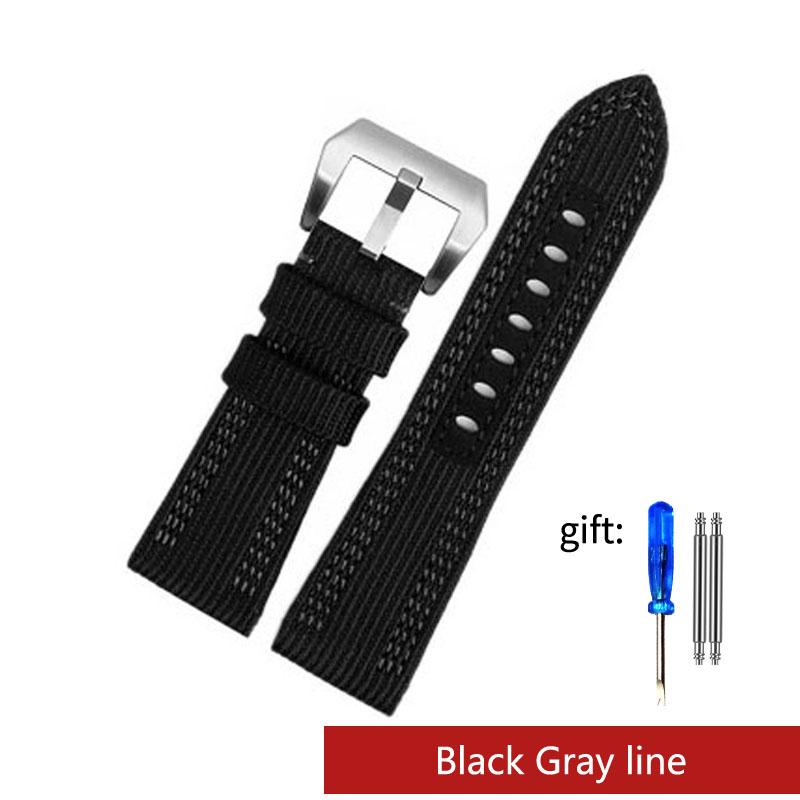 Spot Wholesale Nylon Canvas Watch Strap Applicable For Panerai 00984 985 Sneaking 441 Series Watch Strap 24mm 26mm for Man