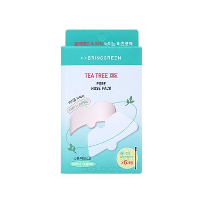 Bring Green Tea Tree Cica Pore Nose Pack / Mitesser-Management, 3 Packungen, 1 Packung