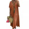 New V-Neck Irregular Multicolor Long Swing Dress - Available in Multiple Sizes
