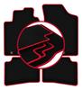 Velour Floor Mats with Red Edge For: Hyundai I30 I Hatchback, Station Wagon, CW (2007-2012)