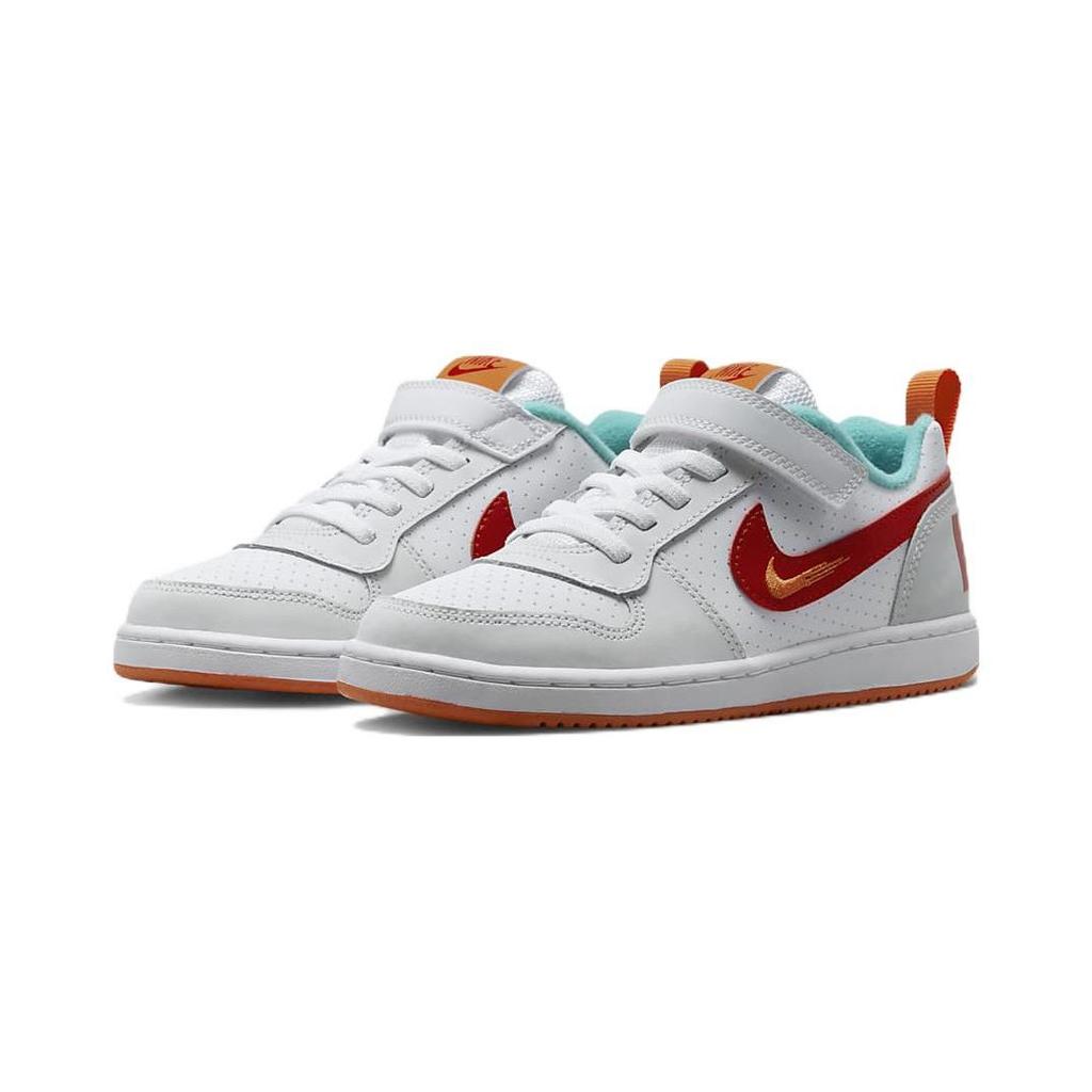 Nike Court Borough Comfortable Versatile Non-Slip Shock Absorbing Durable Low-Top Skate Shoes Kids sneaker Beige Orange FD4636-161