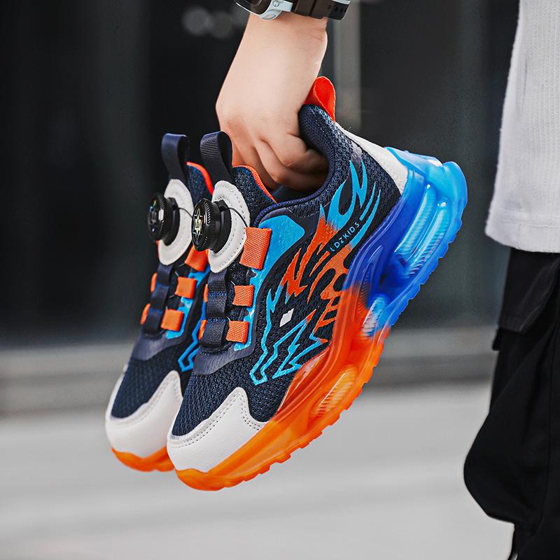 Nezha third prince Aobing boys' shoes 2025 autumn breathable double net sports and leisure shoes children's soft-soled running shoes