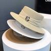 Flat top straw hat women's summer outing seaside sunshade sunscreen sun hat new straw temperament top hat