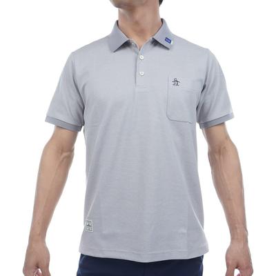 Munsingwear MG5SHS22M Short Sleeve Collared Polka Dot Pique Polo GY00 Men's Shirt, Moisture-Wicking, Quick-Drying, Sunscreen, Golf, (Gray)