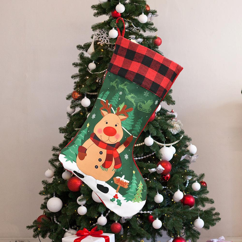 New Christmas stockings, creative cartoon pattern styling gift stockings, Christmas tree pendants, home decorations