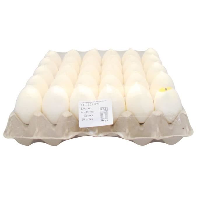 Bougie œufs Coquille blanche Interieur jaune ø45mm - Graine créative {couleur}