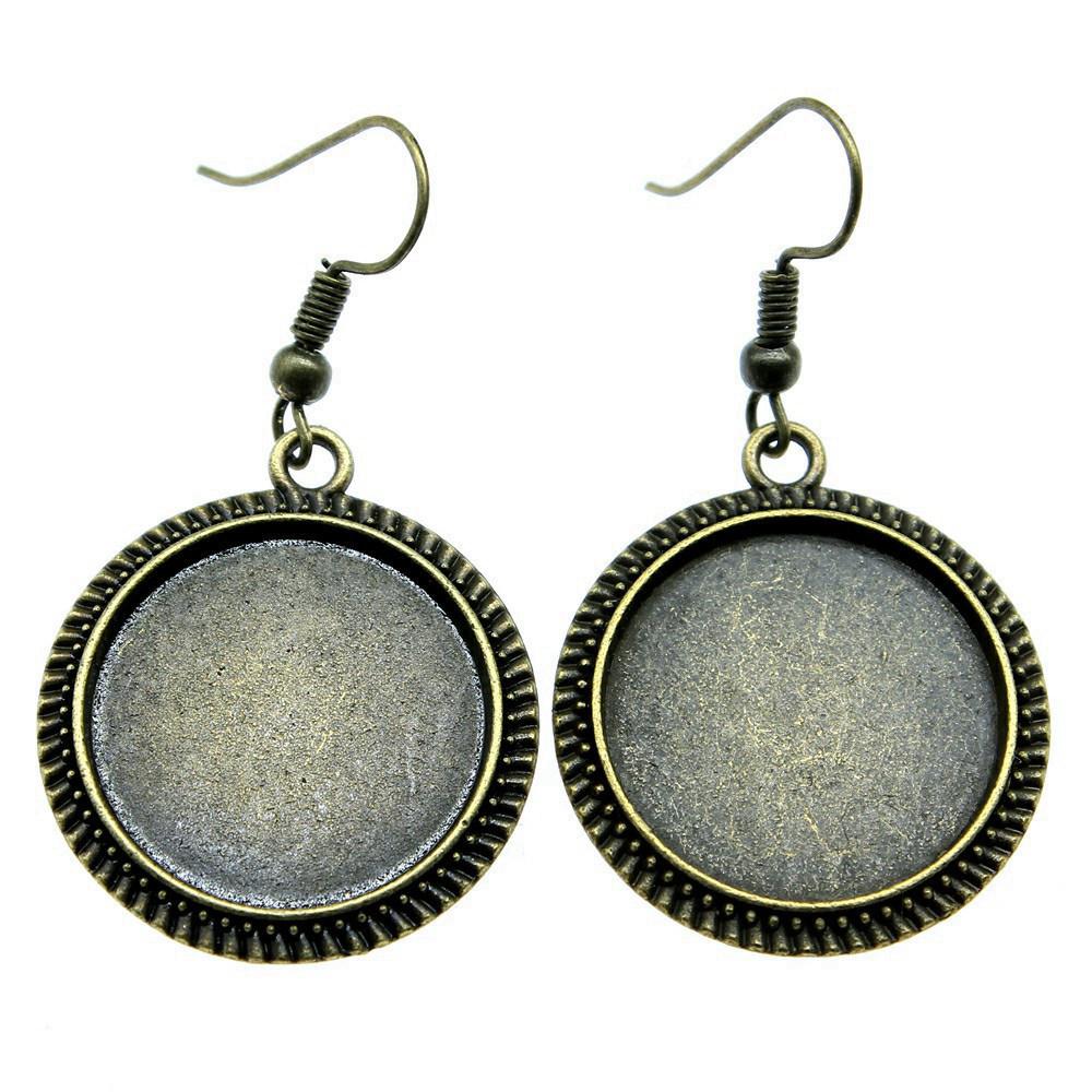 Round Cabochon Base Dangle Earrings DIY Jewelry Findings For Handmade Gifts