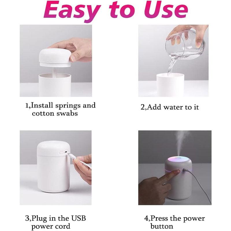 Colorful Cool Mini Humidifier Essential Oil Diffuser Aroma USB Personal Desktop Humidifier for Car Office Room Bedroom etc 2 Adjustable Mist Modes