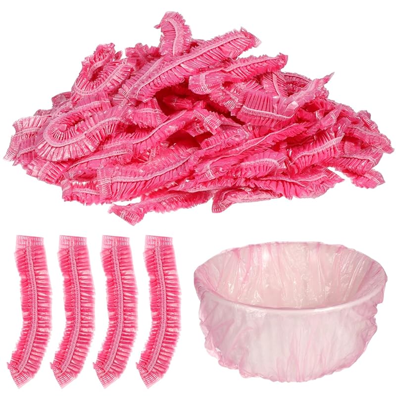 300 Pcs Disposable Shower Caps for Salons, Elastic Bowl Covers for Home, Hotel, Multi-use Liners, Clear