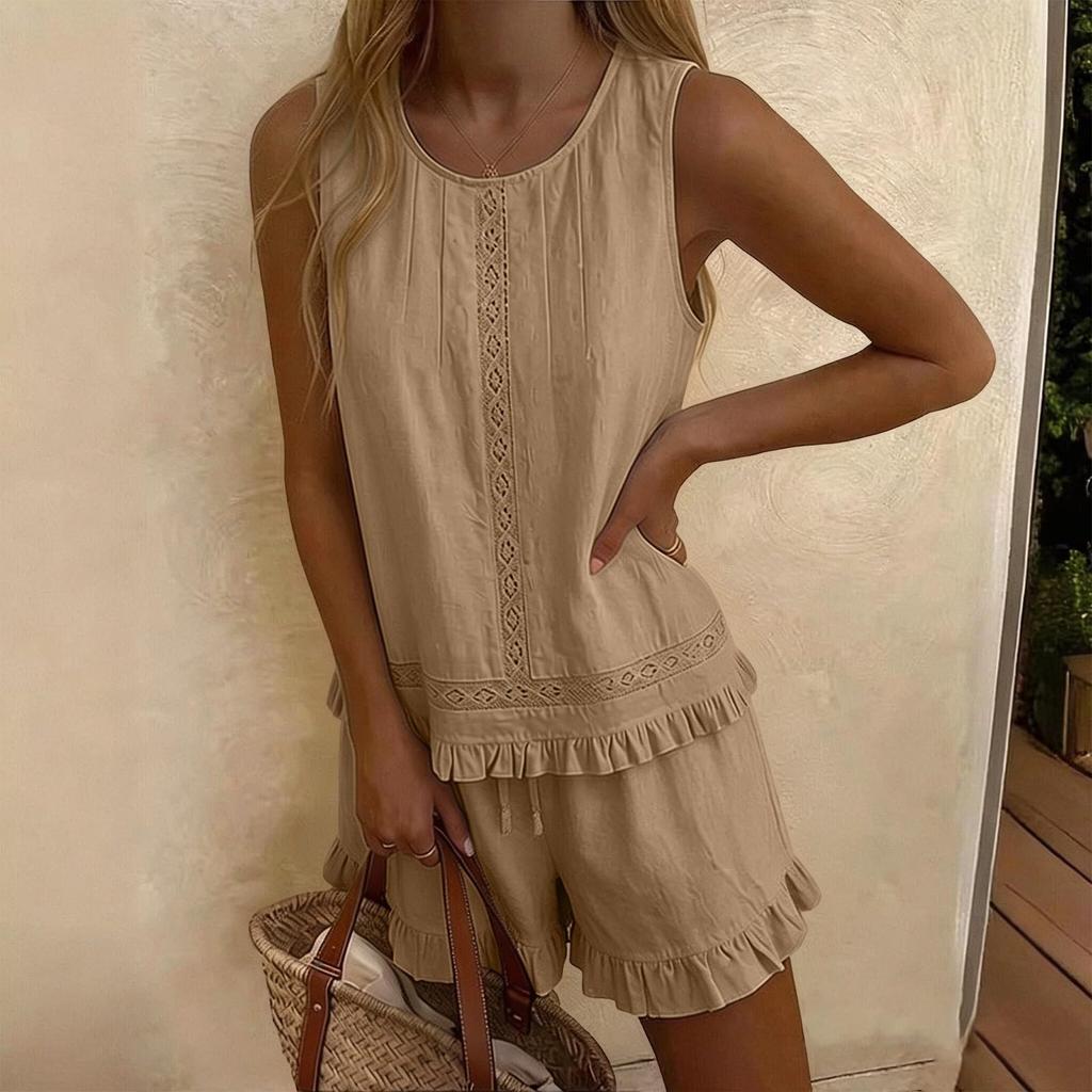 Women's Casual Loose Shorts Two-Piece Set for Summer and Daily Wear