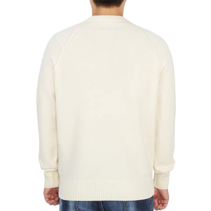 CP Lens Badge Knitwear: Versatile, Casual Loose Round Neck Sweater for Men - Autumn/Winter Edition