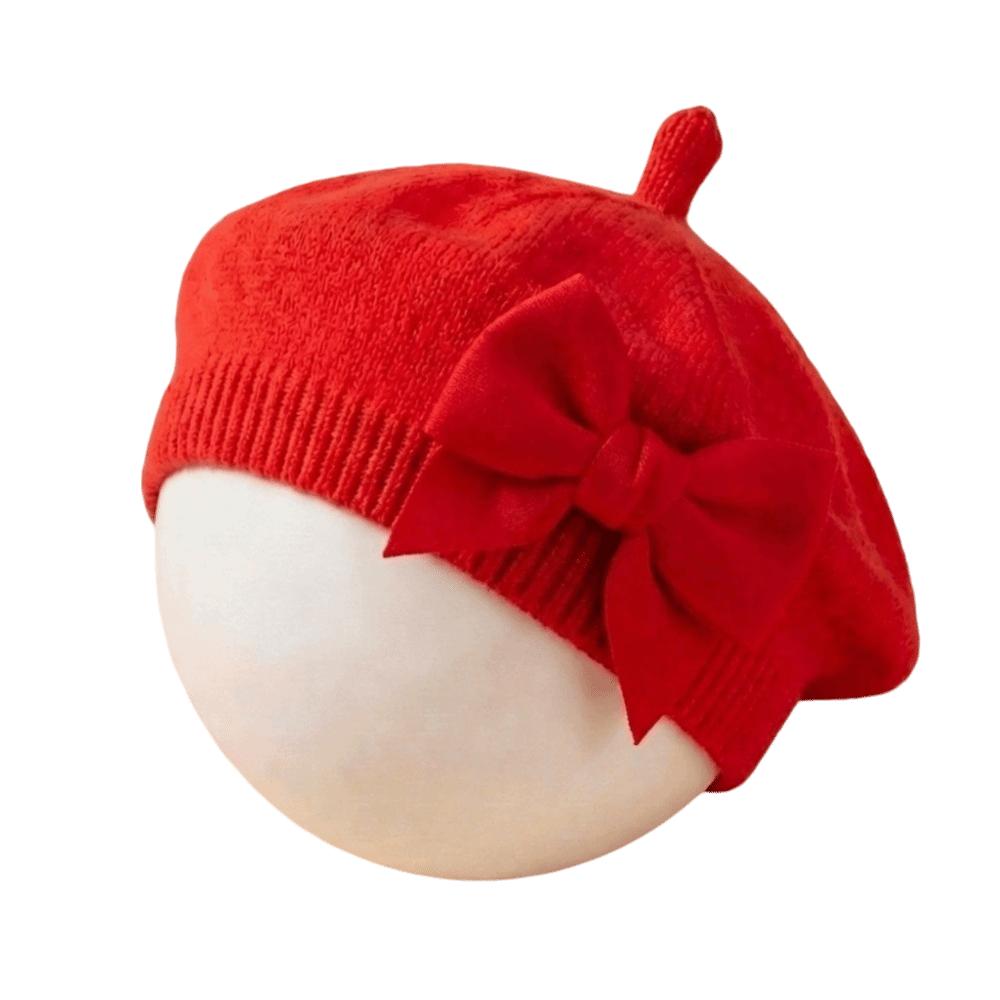 Bébé Doux Grande Fleur Beret Tricoté Chapeau Chaud Mignon Enfants Bonnet Casquette Quotidien