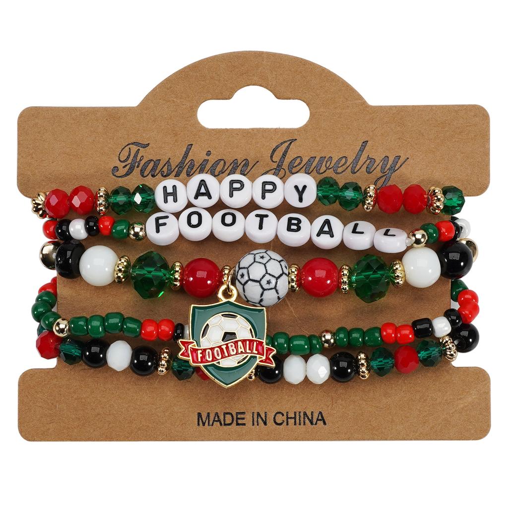 2026 USA Mexico Canada World Cup Soccer Bracelet Fans Unisex Football Shoe Element Beaded Wristband Souvenir Jewelry