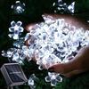 Solar Garland Cool White Flowers For Terrace Balcony Garden Lamps 50Led