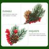 10 pz Bacche Finte Bacche di Natale Rami di Pino Rami Finti di Natale Rametti di Pino di Natale Ramo di Capodanno Per