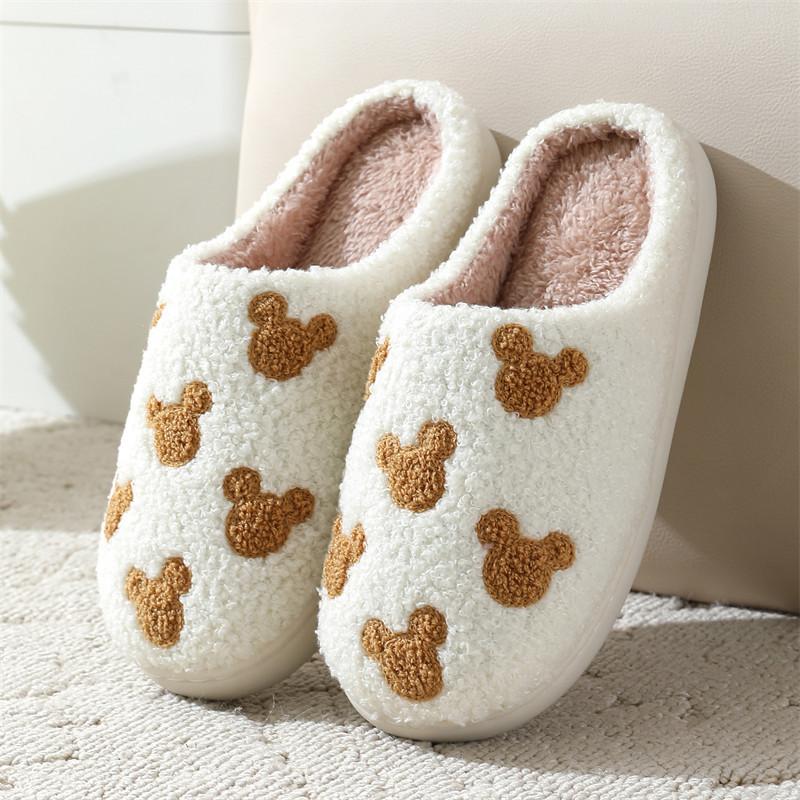 New bear cute cartoon cotton slippers women's winter home indoor non-slip home slippers