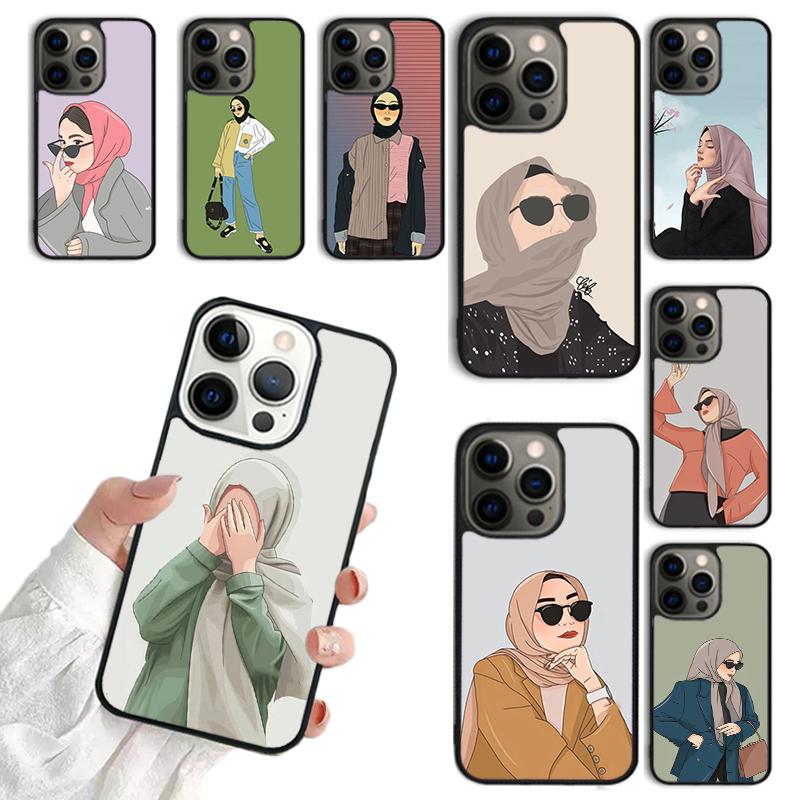 Muslim Islamic Arabic Hijab Gril Phone Case For iPhone 17 Air 16Pro Max 15 14 13 12 Plus Max Cover coque