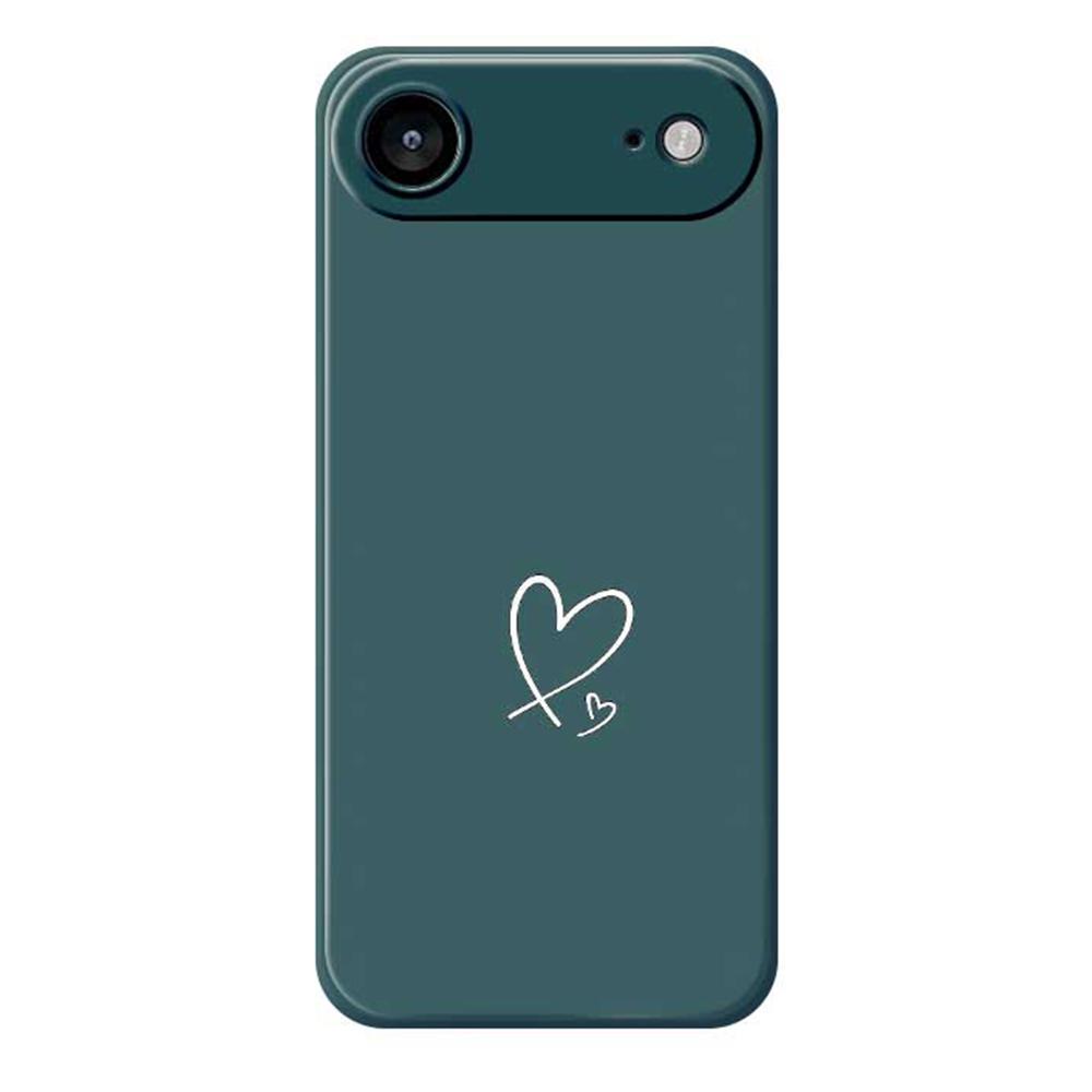 For iPhone 17 Air Case White Love Pattern Printing Straight Edge TPU Phone Back Cover