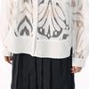 2025 Retro Jacquard Lace Lightweight Luxury Shirt - Spring/Autumn Loose, Versatile See-Through Top