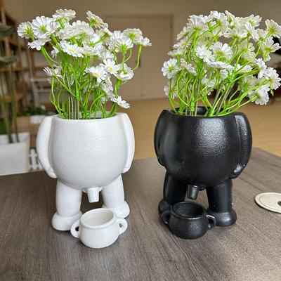 1 pz Vaso da fiori in ceramica originale per piante succulente in vaso, resistente all'usura, vaso creativo da tavolo per esposizione piante, decorazione da tavolo